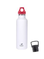 Kivanta 700 ml Isolierflasche (weiß) inkl. Loop Verschluss (rot) + GRATIS Infuser Cap 