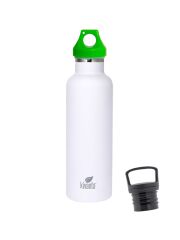 Kivanta 700 ml Isolierflasche (weiß) inkl. Loop Verschluss (grün) + GRATIS Infuser Cap
