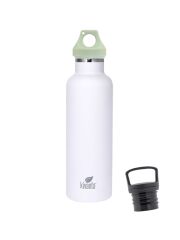 Kivanta 700 ml Isolierflasche (weiß) inkl. Loop Verschluss (mint) + GRATIS Infuser Cap 