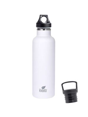 Kivanta 700 ml Isolierflasche (weiß) inkl. Loop Verschluss (schwarz) + GRATIS Infuser Cap 