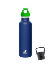 Kivanta 700 ml Isolierflasche (blau) inkl. Loop Verschluss (grün) + GRATIS Infuser Cap