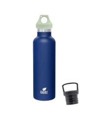 Kivanta 700 ml Isolierflasche (blau) inkl. Loop Verschluss (mint) + GRATIS Infuser Cap