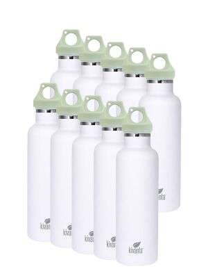 Kivanta Trinkflaschen Set - 10 x 700 ml Isolierflasche (weiß)
