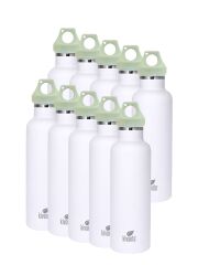 Kivanta Trinkflaschen Set - 10 x 700 ml Isolierflasche (weiß)