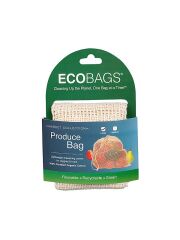 ECOBAGS W&auml;schenetz / Marktnetz mit Kordelzug aus Biologischer Baumwolle - naturfarben - L