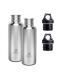 Kivanta Schulstarter Spar-Set: 2 x 750 ml Edelstahl Trinkflasche +  2 x LoopCap